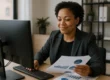 Directrice marketing satisfaite du blocage des appels indésirables